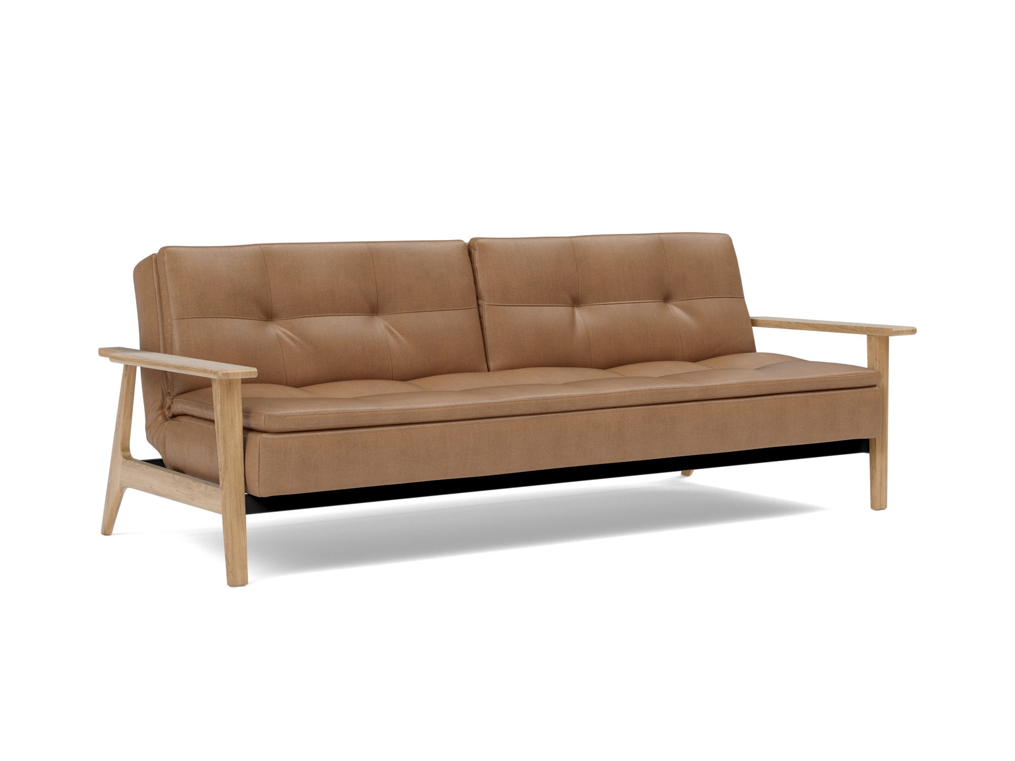 Schlafsofa Dublexo Frej Lederoptik Faunal 551-Brown