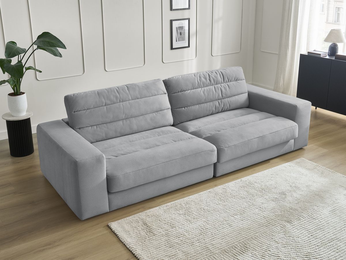 Bobochic Sierra Sofa 3-Sitzer Samt Hellgrau