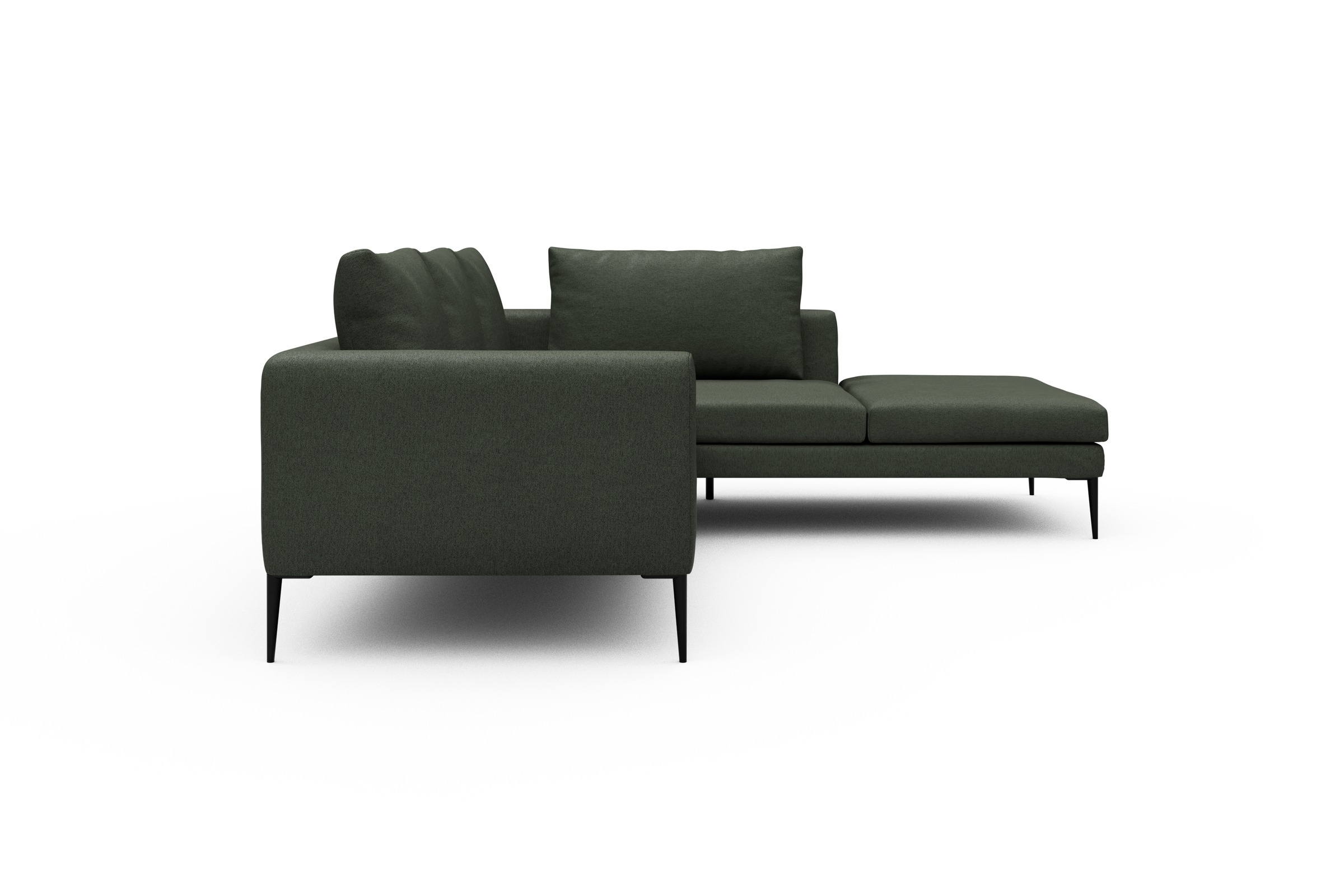 Ecksofa Paul Relax-Ecke rechts mit 2-Sitzer Denari-Forest-Green