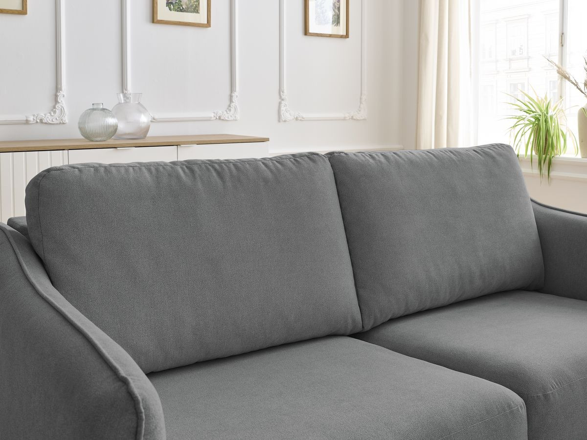 Bobochic Lenny Schlafsofa 3-Sitzer Stoff Dunkelgrau