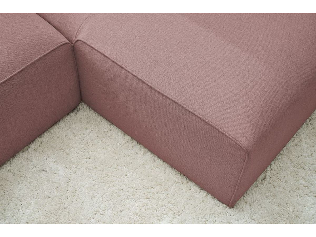 Bobochic Megeve Ecksofa Melange-Stoff Rosa Ecke rechts