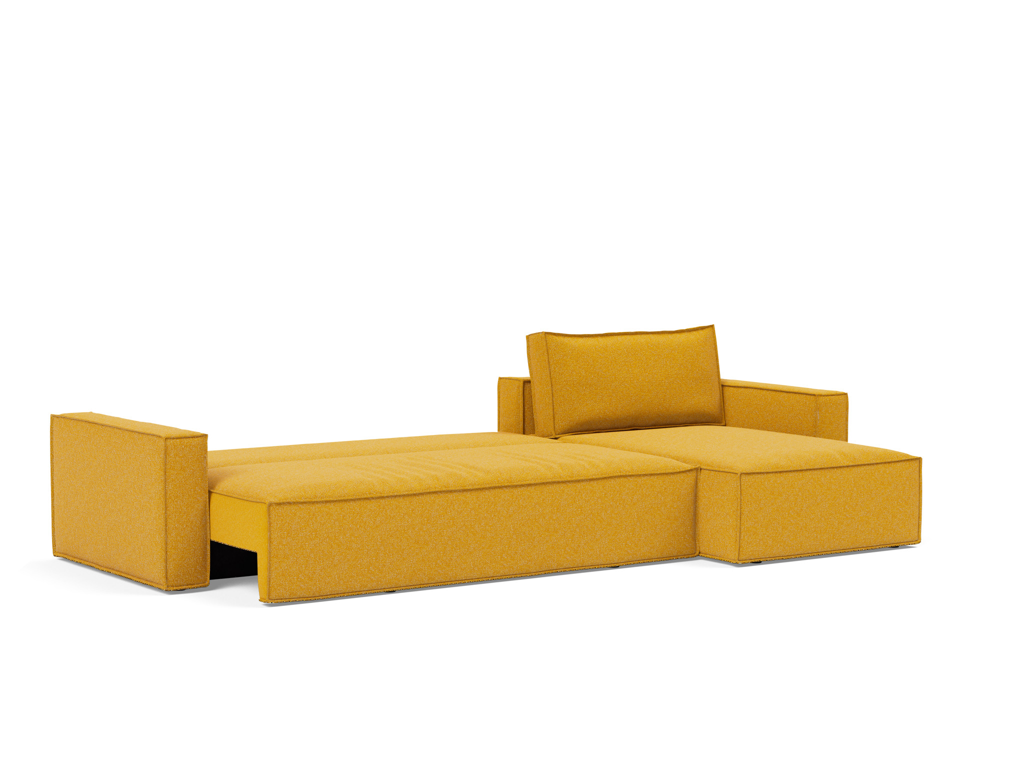 Schlafsofa Newilla mit Chaiselongue Boucle Skandi 536-Ochre