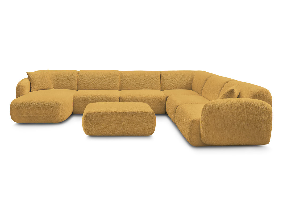 Bobochic Anda Wohnlandschaft mit Pouf 373 × 289 cm Chenille Gelb Ecke rechts