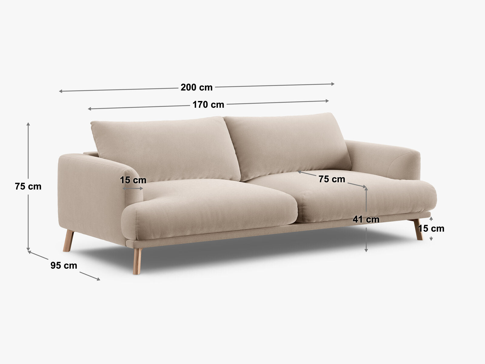 Micadoni Sofa Naomi 3-Sitzer Samt Salvador Grün