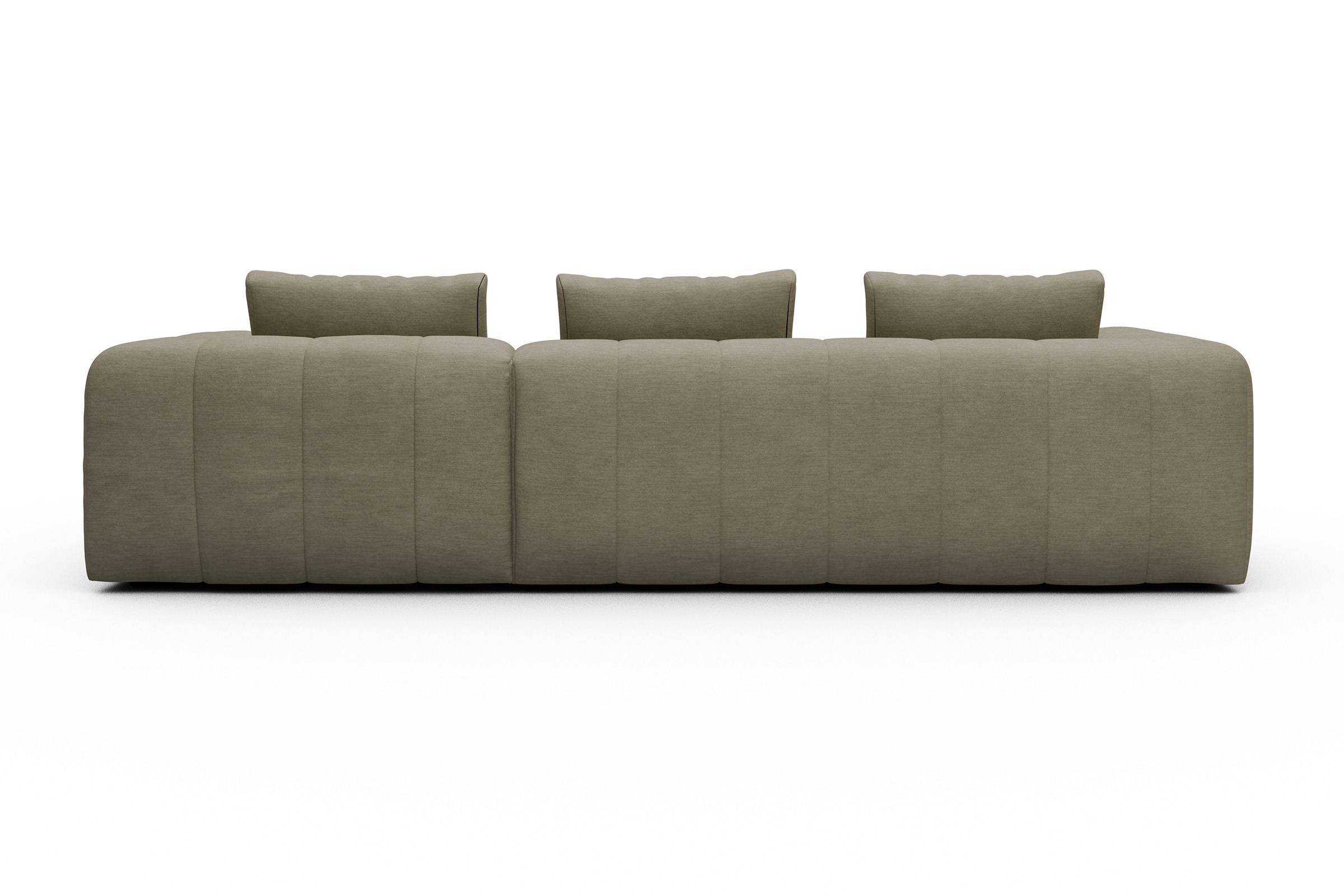 Ecksofa Hugo 2,5-Sitzer Armlehne links mit Chaiselongue Vivus-Dusty-Sand