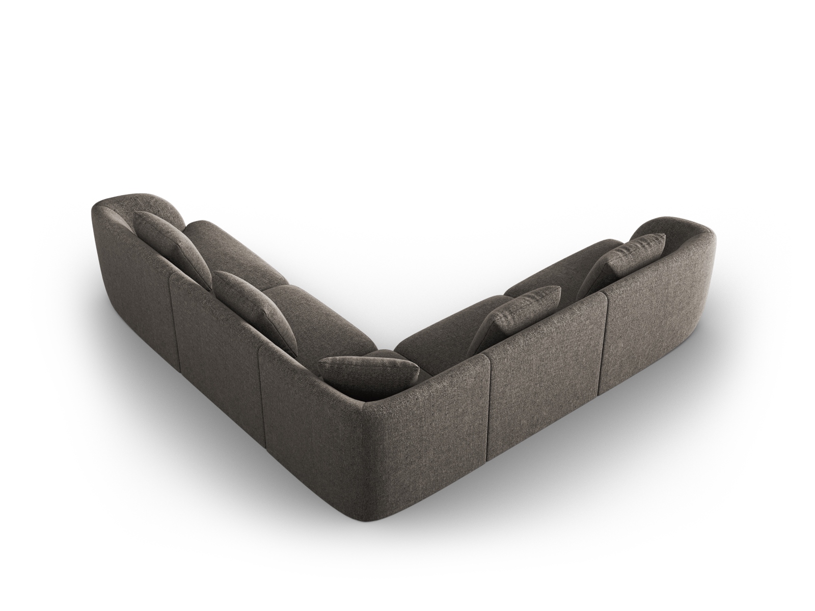 Cosmopolitan Design Wendbares Ecksofa Tulum 5-Sitzer Chenille Eden Hellgrau