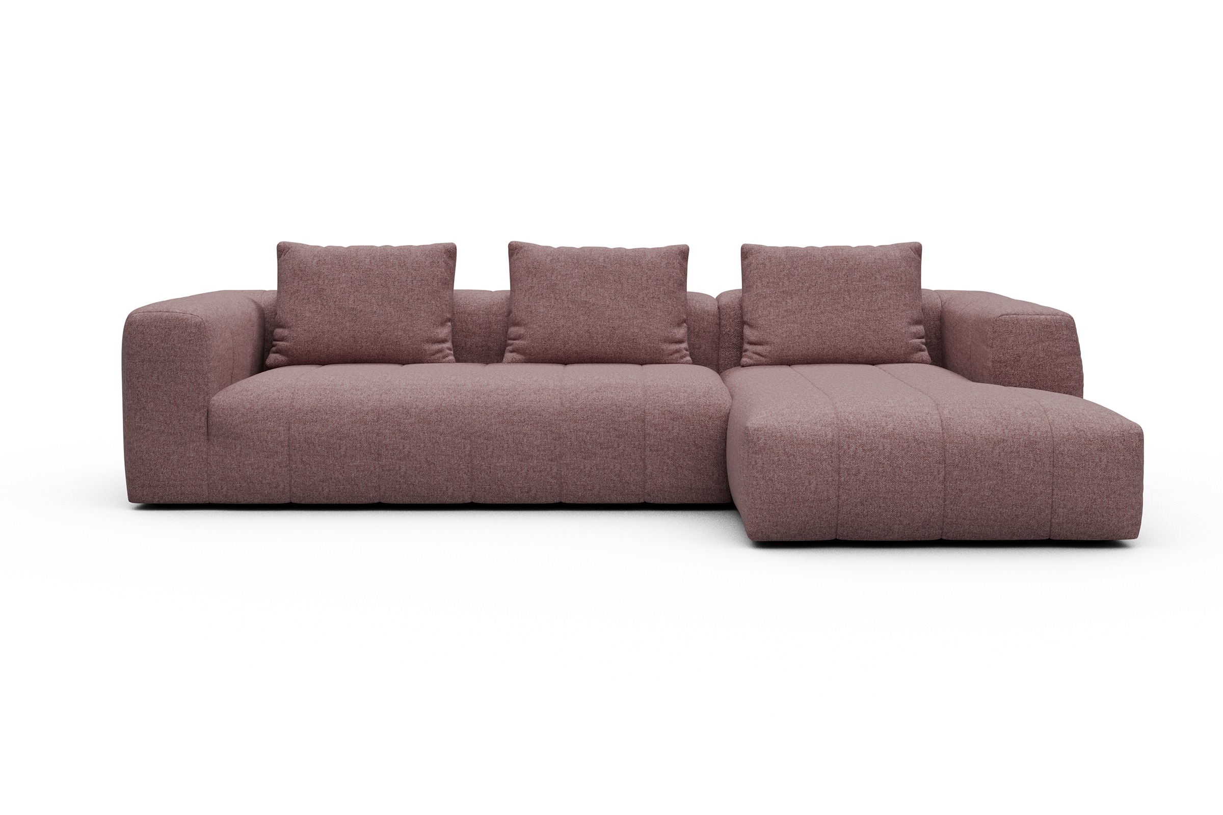 Ecksofa Hugo 2,5-Sitzer Armlehne links mit Chaiselongue Sama-Flamingo