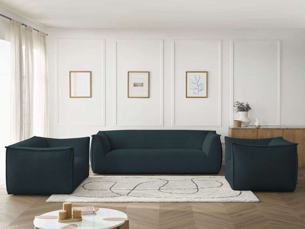 Bobochic Giorgia Sofa 5-Sitzer 534 × 100 cm Cordsamt Dunkelblau