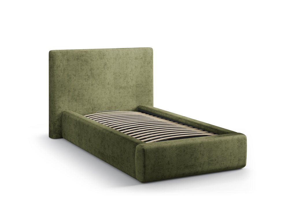 Cosmopolitan Design Stauraumbett mit Kopfteil Asti Chenille Perfect Harmony Grün