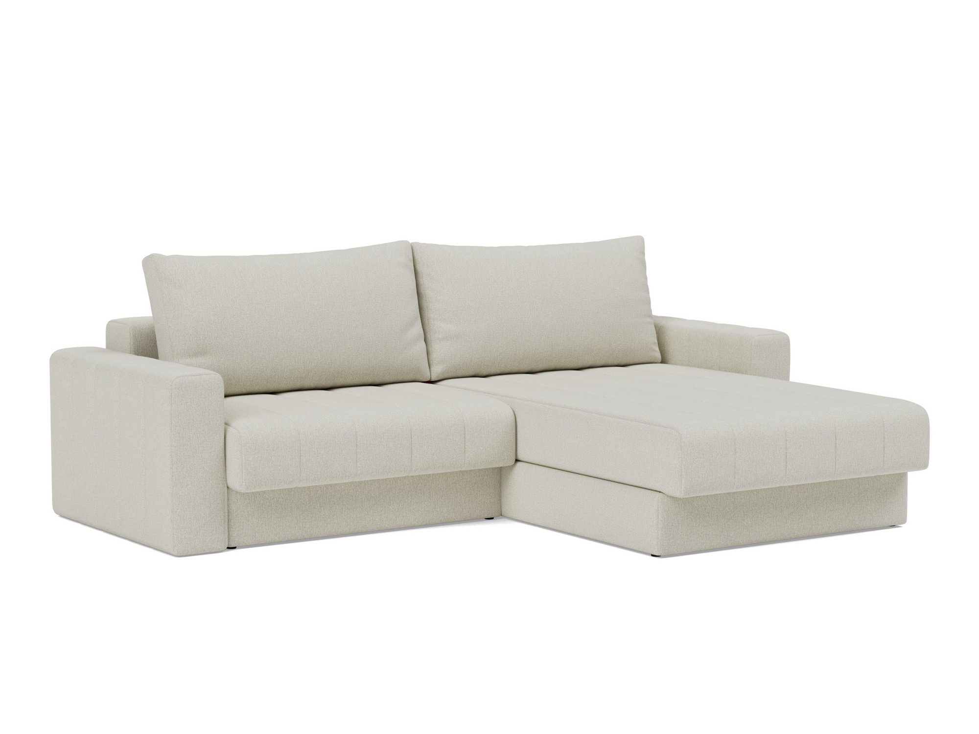 Schlafsofa Akello mit Chaiselongue und Armlehnen Flachgewebe Mixed Dance 527-Natural
