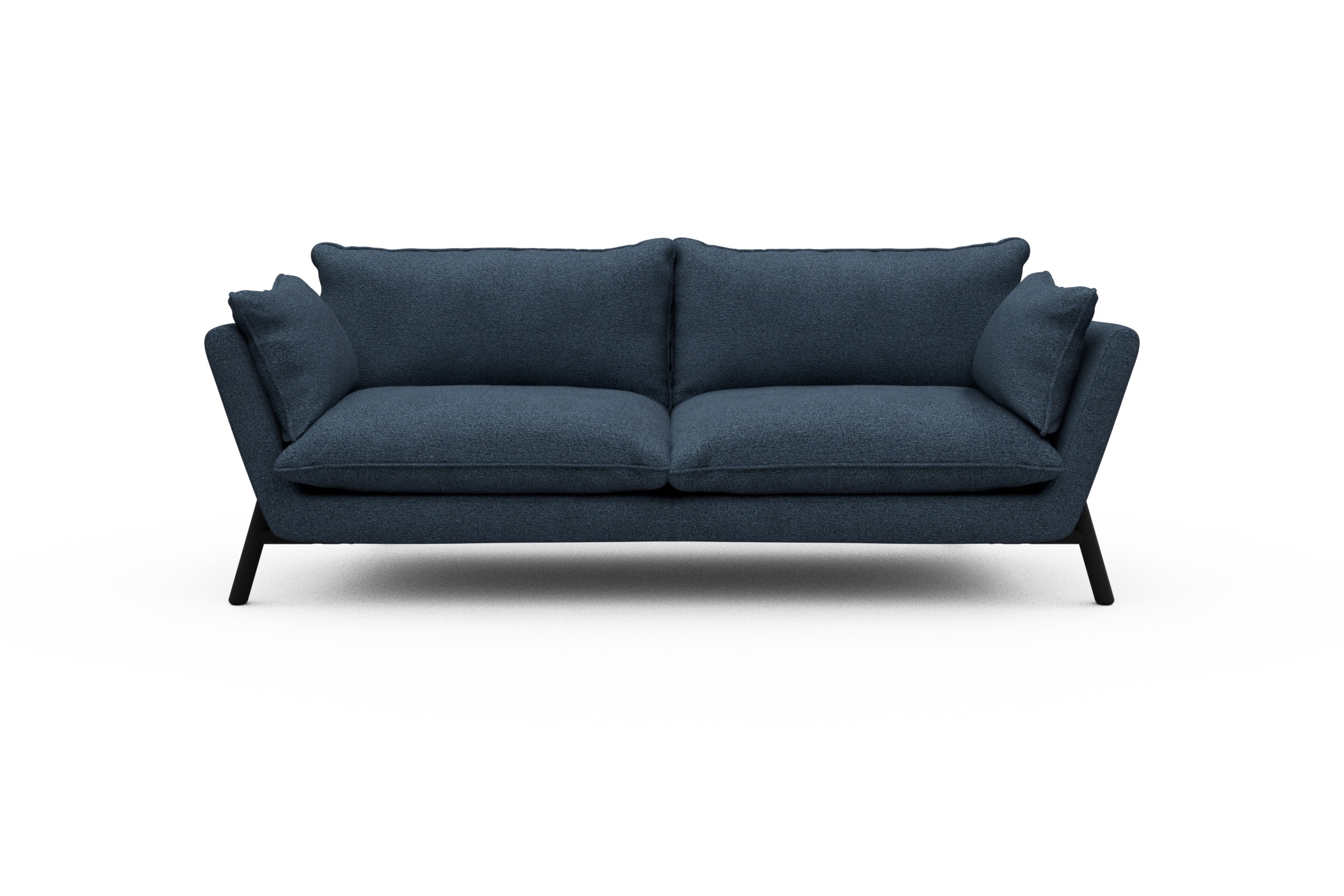Skandi Home Sofa Emil PREMIUM 3-Sitzer Beinfarbe Eiche Schwarz Boucle-Blue moebelfaktor