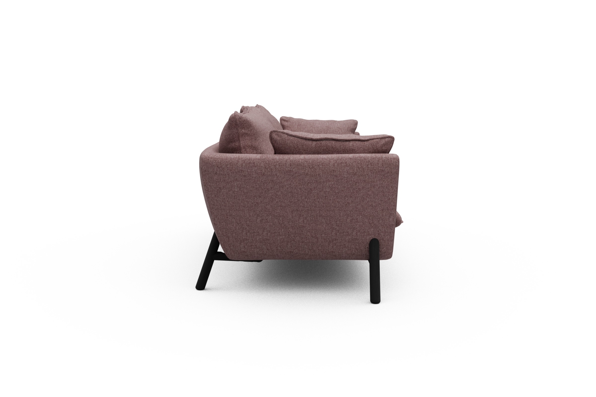 Sofa Emil PREMIUM 3-Sitzer Beinfarbe Eiche Schwarz Sama-Flamingo