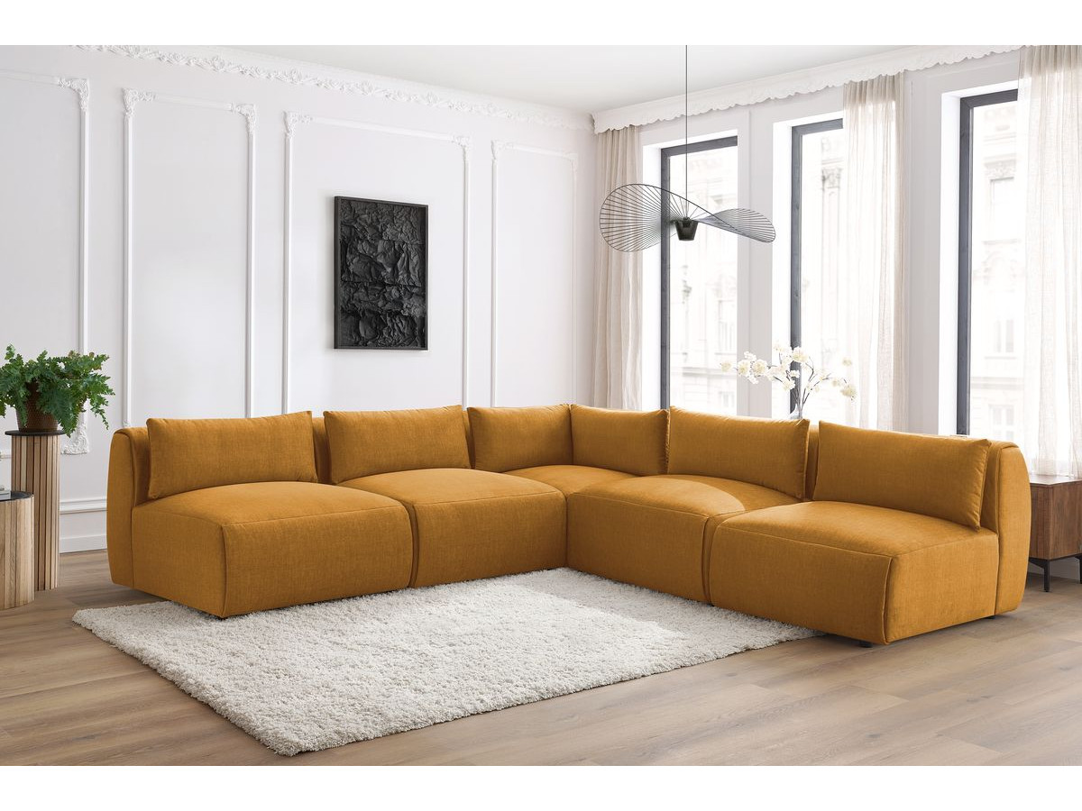 Bobochic Jeanne Ecksofa 299 × 299 cm Samt Gelb