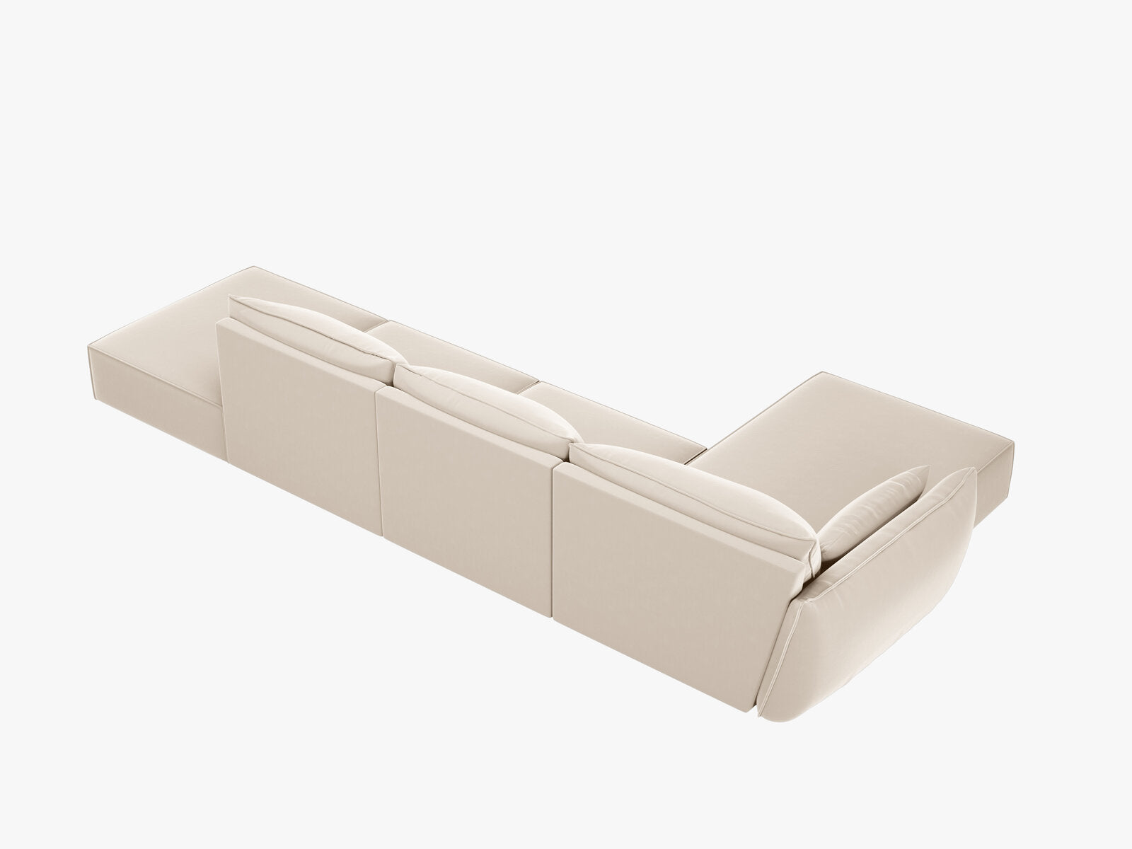 Micadoni Ecksofa Kaelle 5-Sitzer Links Samt Bluvel Helles Beige