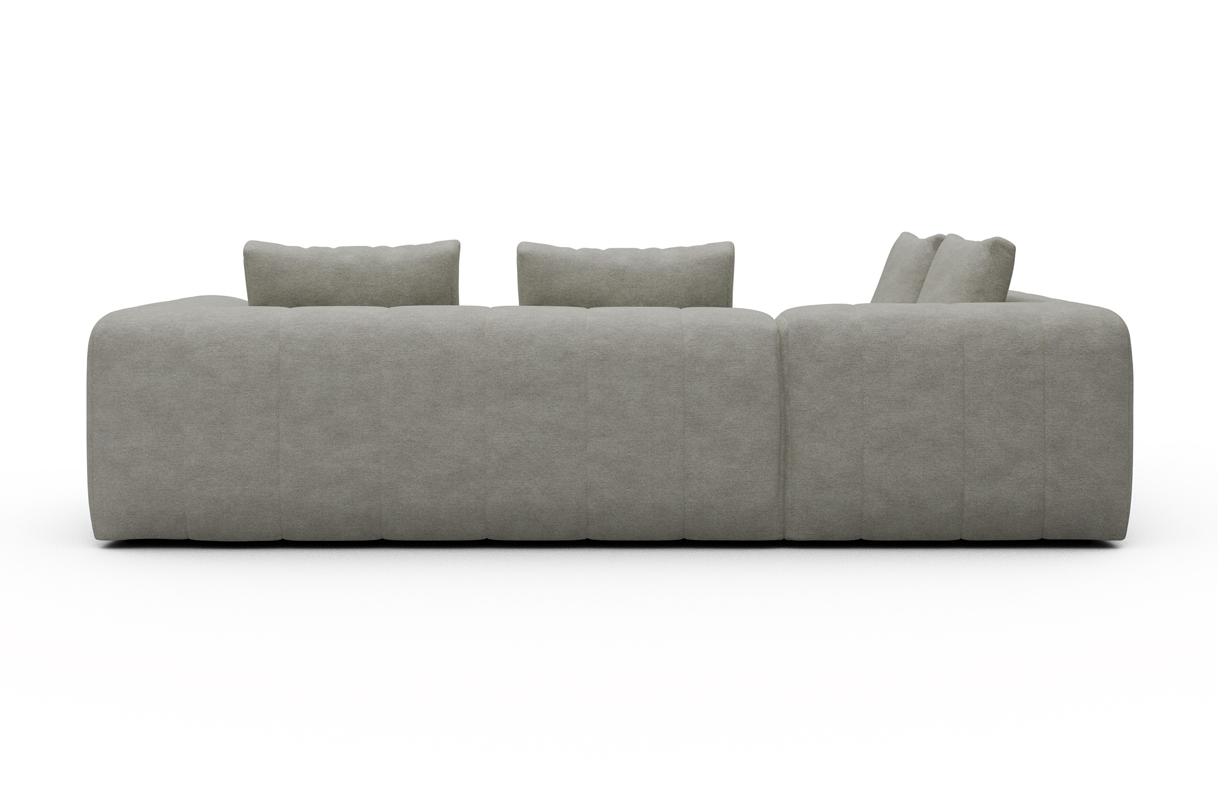 Ecksofa Hugo 2x 2,5-Sitzer Armlehne rechts Carreno-Moon-Stone-White