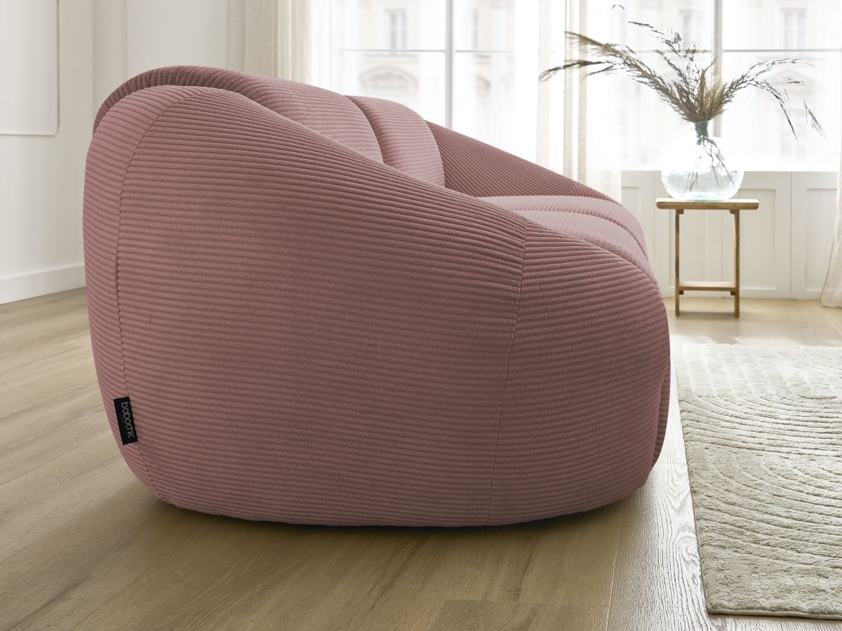 Bobochic Tina Sofa 3-Sitzer Cordsamt Rosa