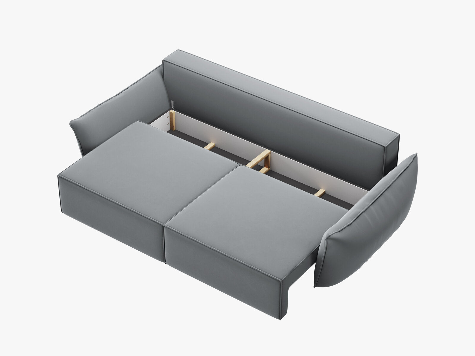 Micadoni Kaelle Schlafsofa 3-Sitzer mit Bettkasten Samt Bluvel Grau