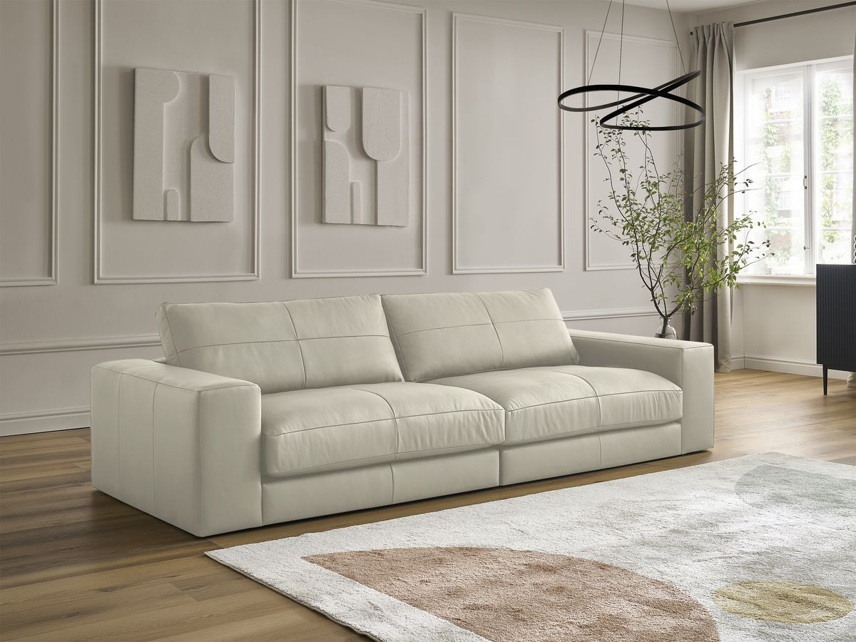 Bobochic Leonard Sofa 3-Sitzer 274 × 109 cm Leder Beige