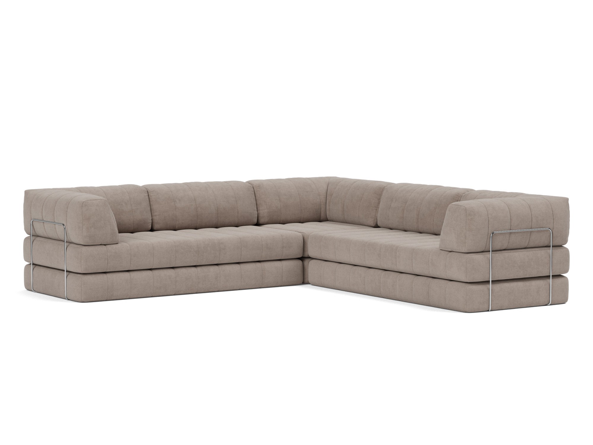Eck-Schlafsofa CozyPad mit Armlehnen Kord Cordufine 318-Beige