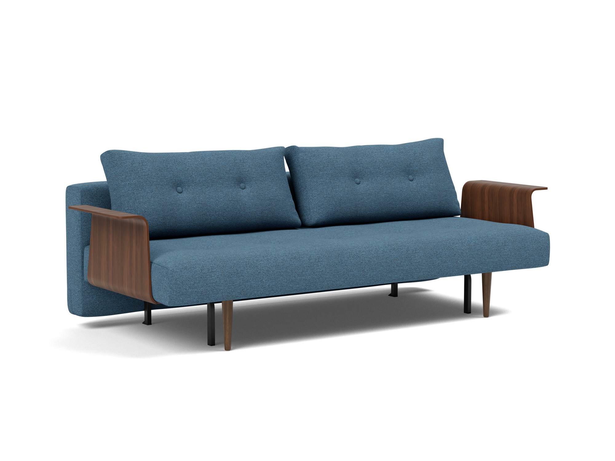 Schlafsofa Recast mit Armlehnen Strukturierter Stoff Weda 302-Weda-Blue