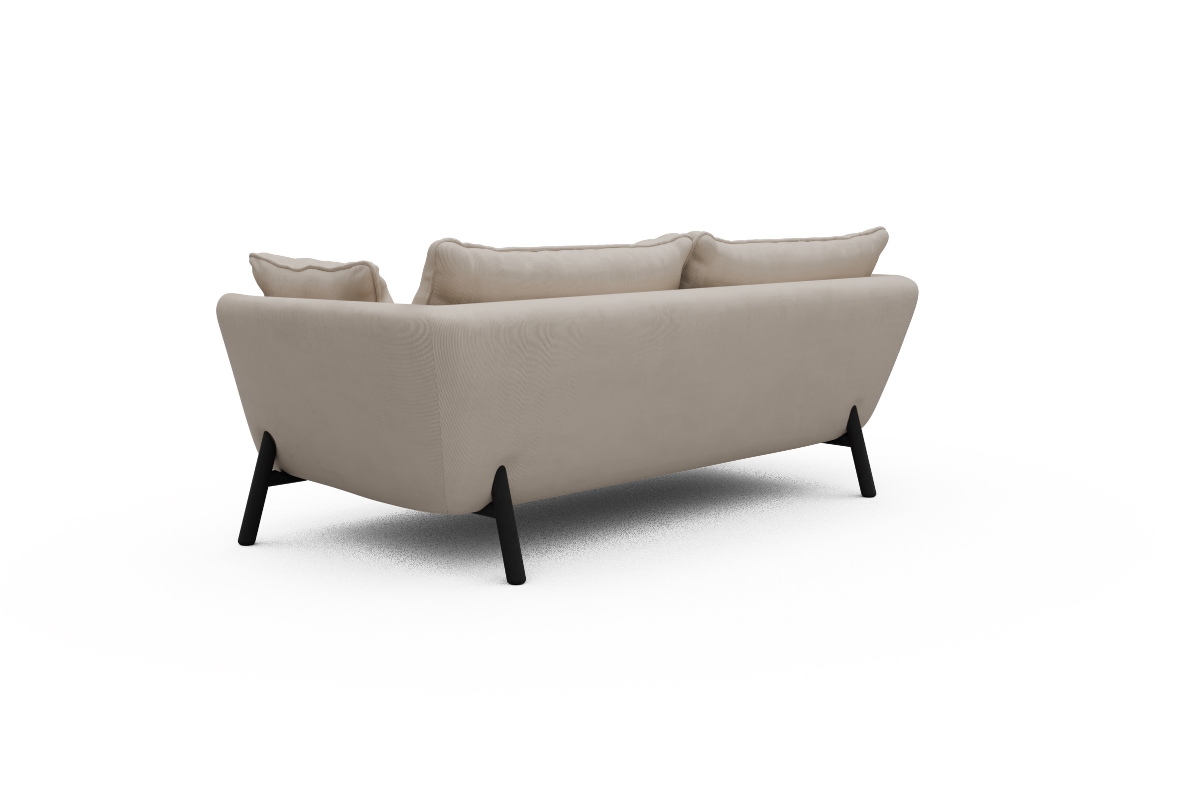 Sofa Emil PREMIUM 2-Sitzer Beinfarbe Eiche Schwarz Cordufine-Off-White