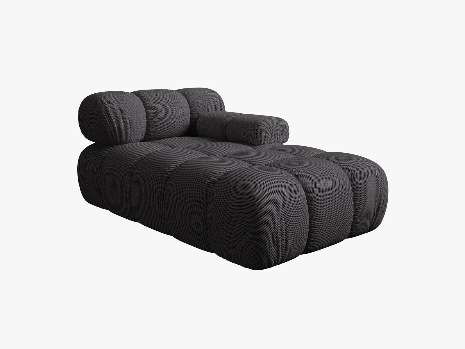 Micadoni Recamiere Bellis Rechts 3D-Stoff Sonic Espresso