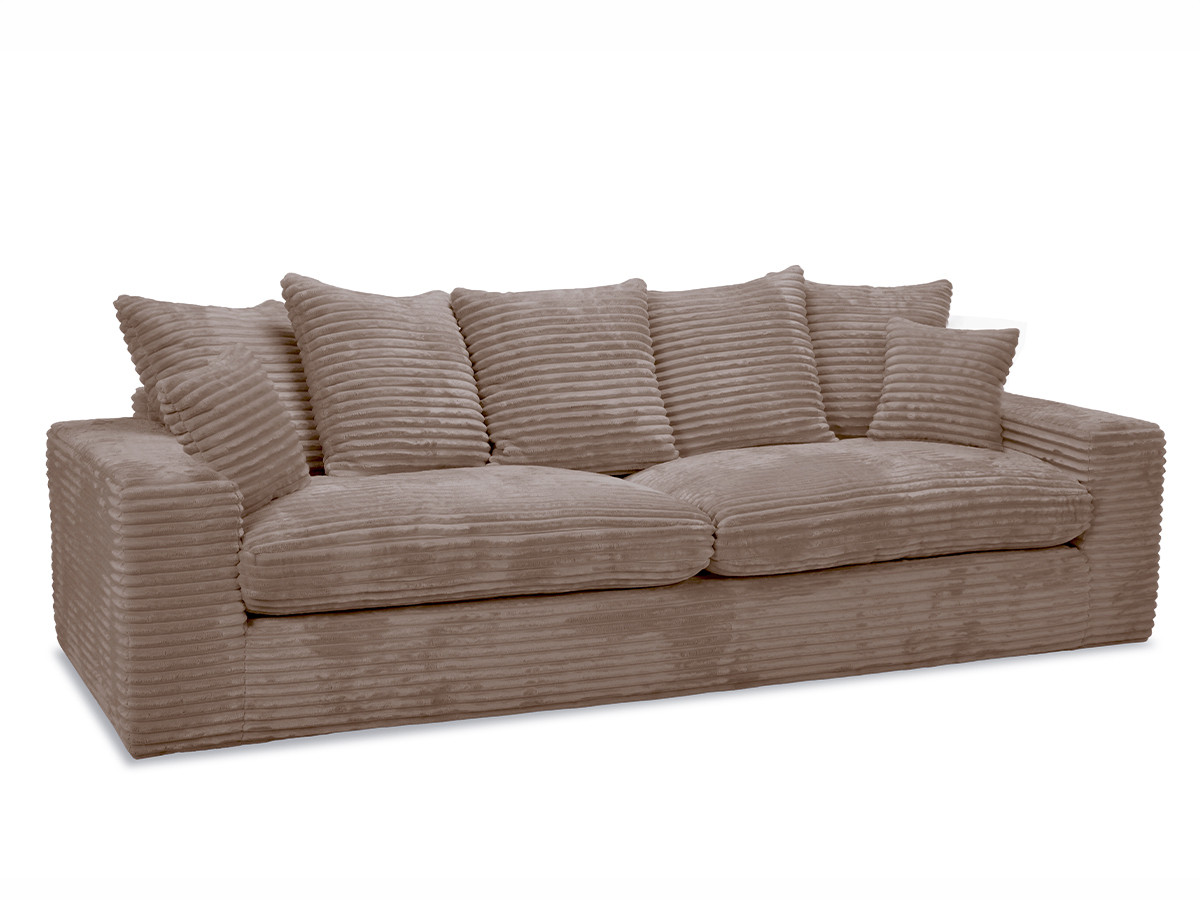 Bobochic Nevada Sofa 3-Sitzer 260 × 97 cm Breitcord weich Taupe