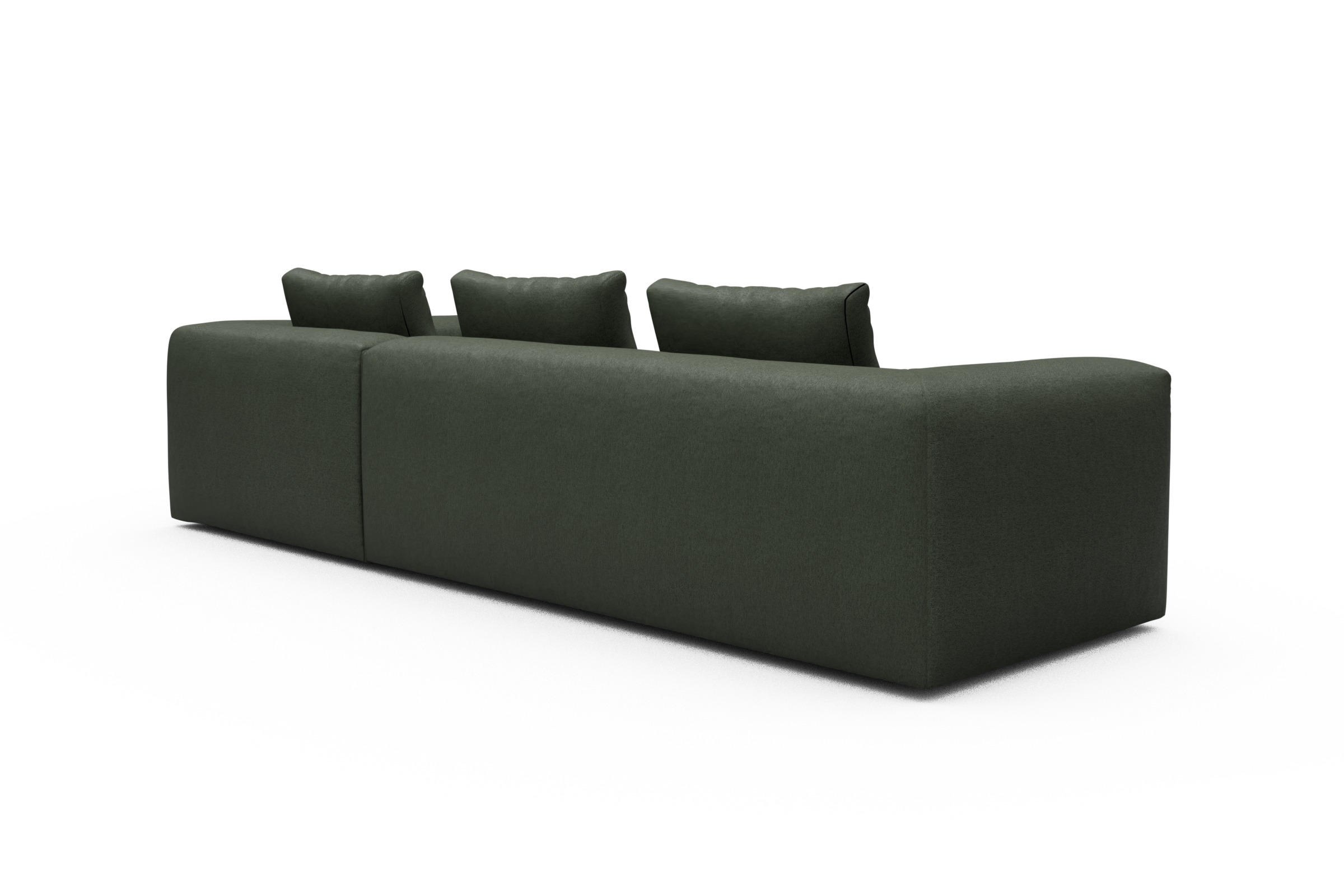 Ecksofa Fred Relax-Ecke rechts mit 2,5-Sitzer Denari-Forest-Green