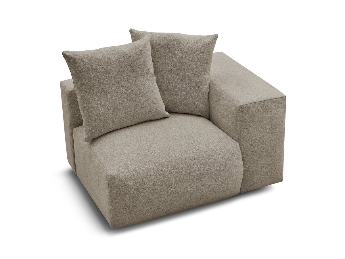 Bobochic Voltaire Sofamodul 1-Sitzer 130 × 100 cm Melange-Stoff Taupe Ecke rechts