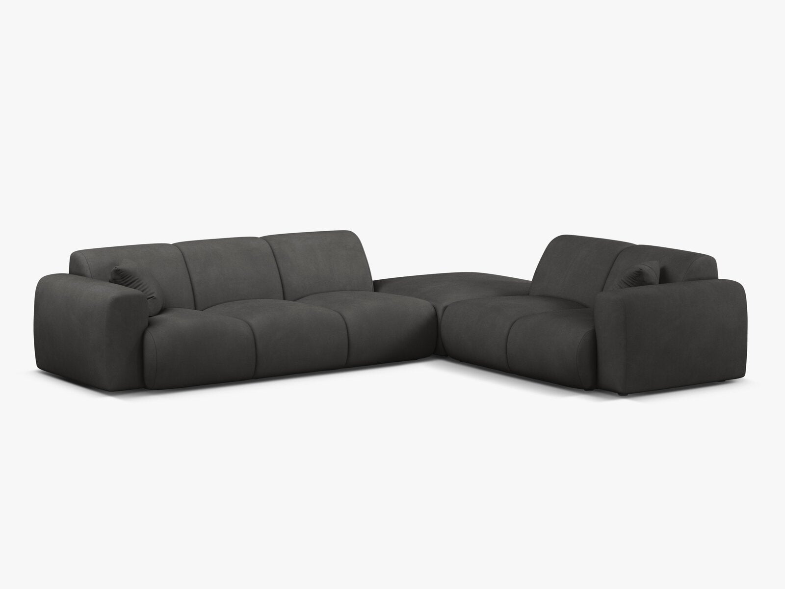 Micadoni Ecksofa Molino 6-Sitzer Rechts Strukturierter Stoff Rebel Dunkelgrau