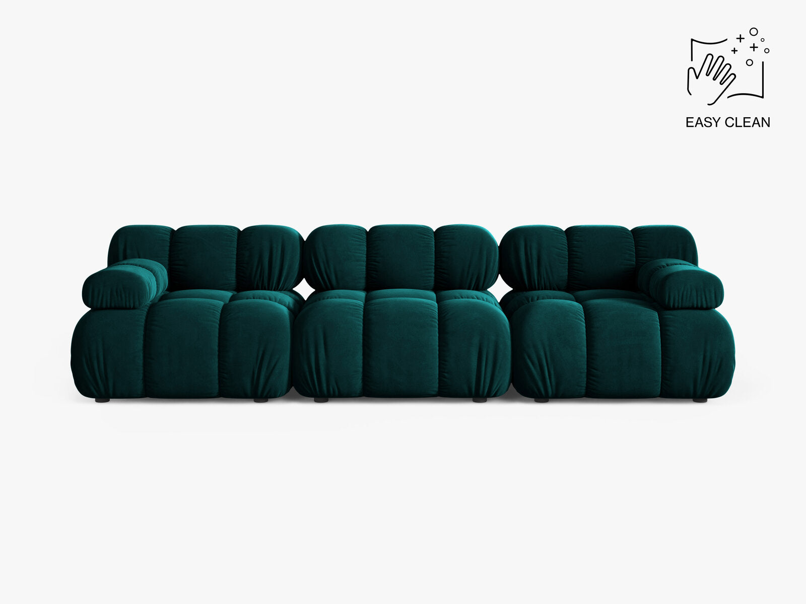 Micadoni Modulares Sofa Bellis 3-Sitzer Samt Venus Dunkel Petrol