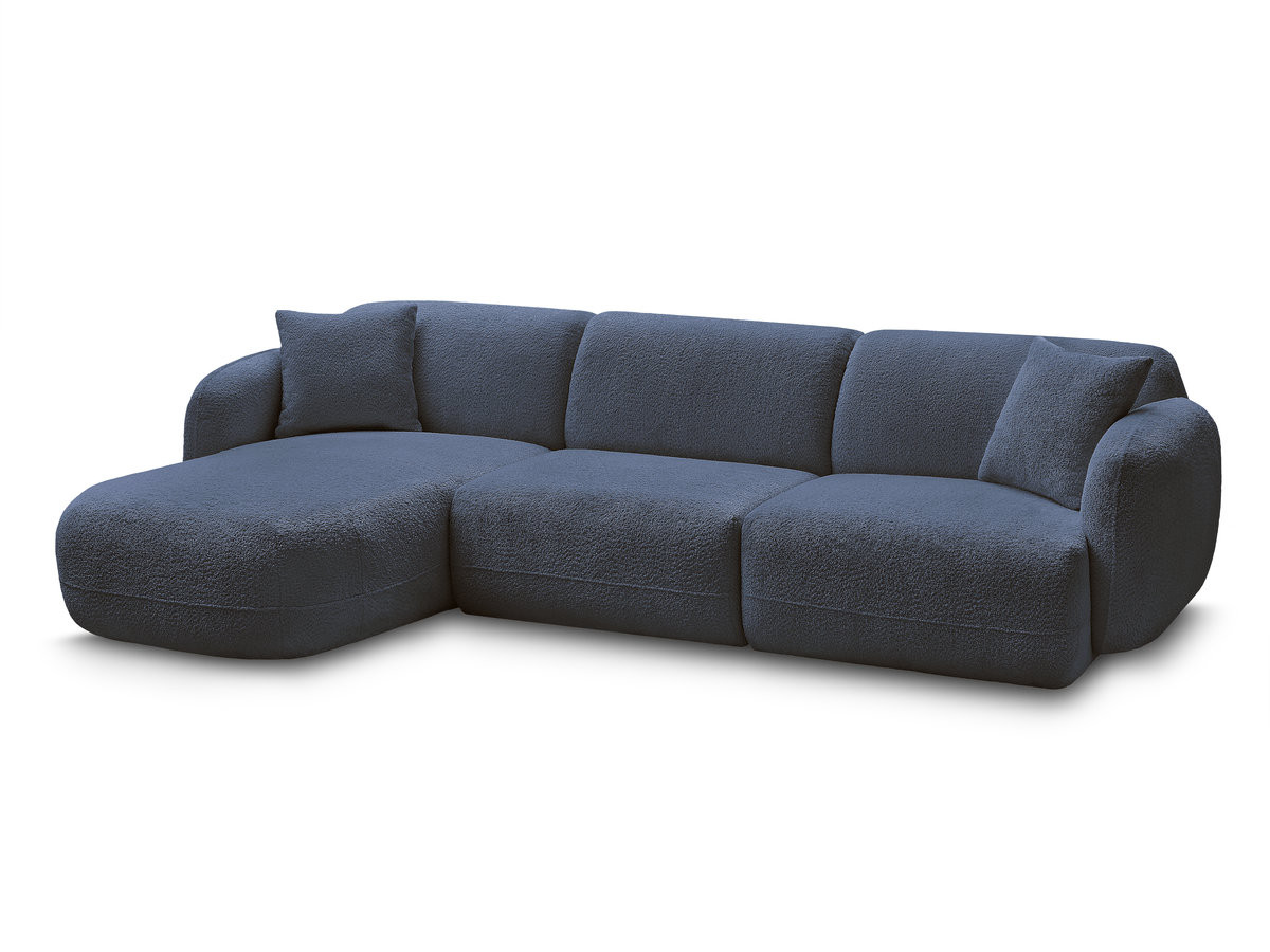 Bobochic Anda Ecksofa 292 × 163 cm Chenille Dunkelblau Ecke links
