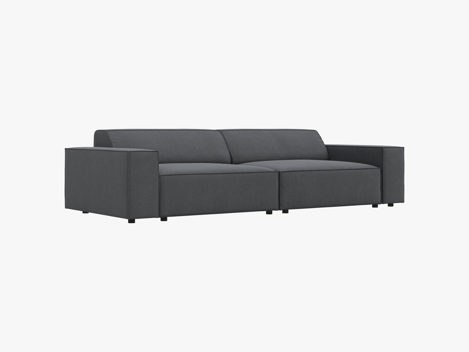 Micadoni 3-Sitzer Sofa Jodie Strukturierter Stoff Megan Dunkelgrau