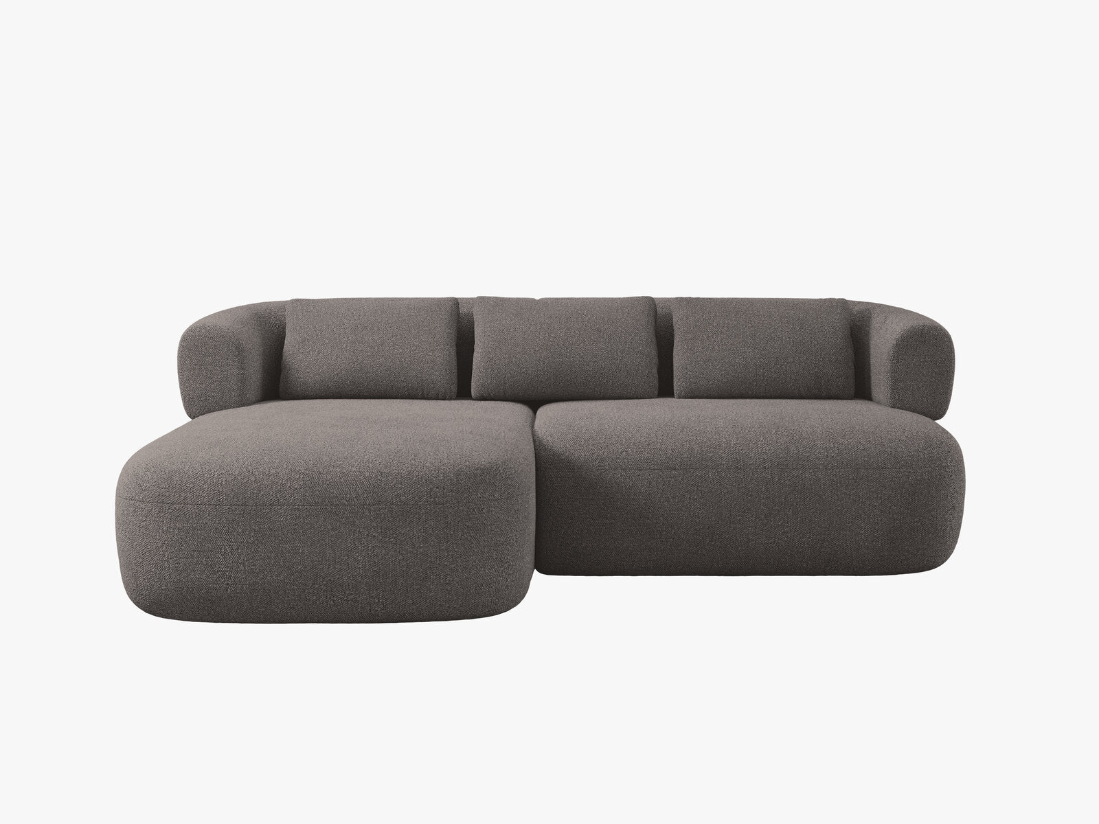 Micadoni 5-Sitzer Ecksofa Jenny Kleine Version Links Boucle Now or Never Grau