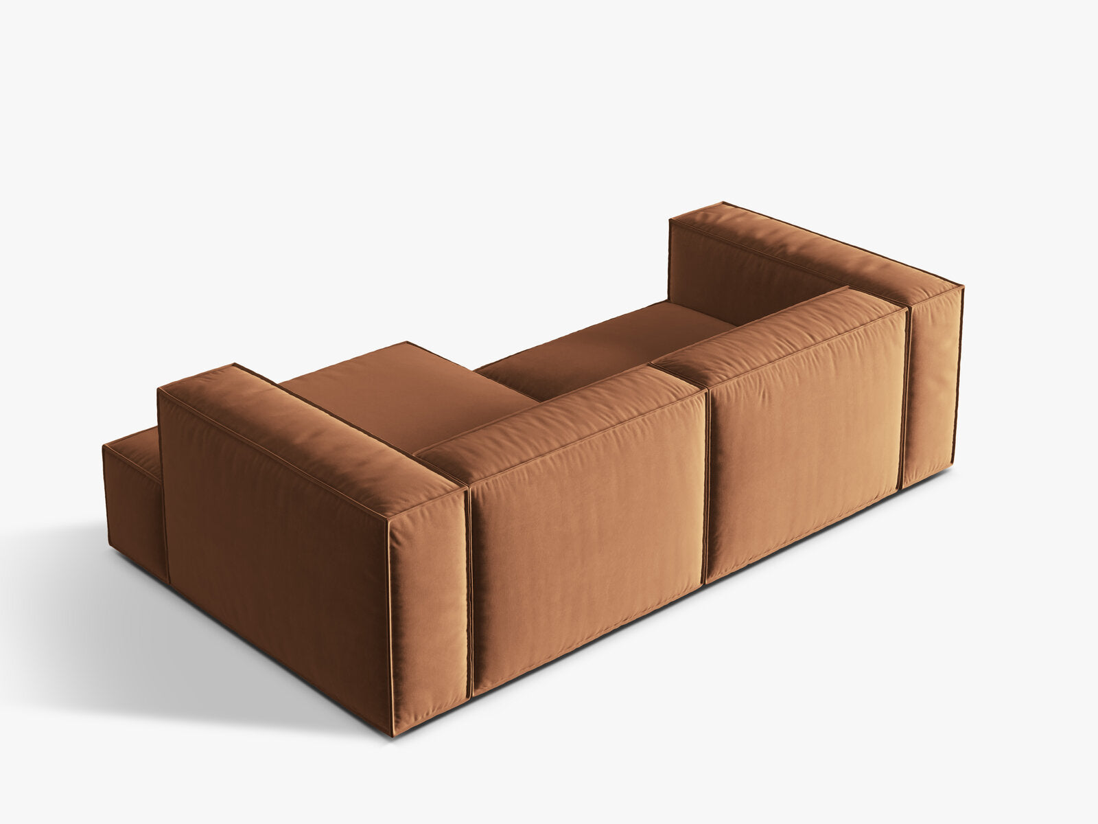 Micadoni Ecksofa Nuria 3-Sitzer Rechts Samt Honig