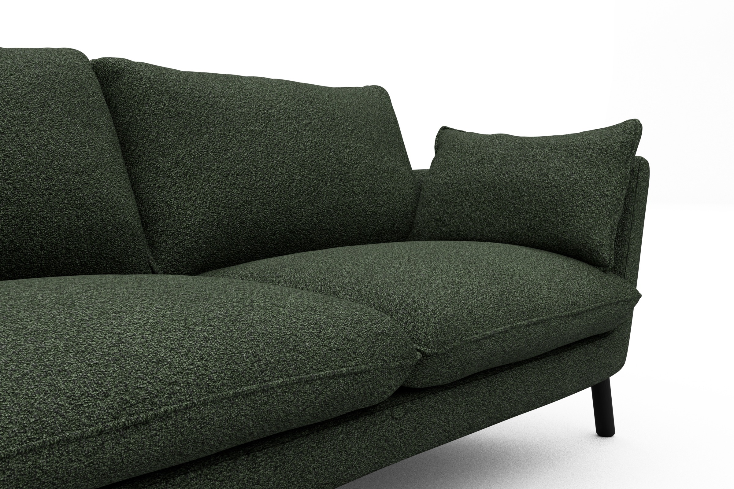 Sofa Emil 3-Sitzer Beinfarbe Eiche Schwarz Vanora-Deep-Green
