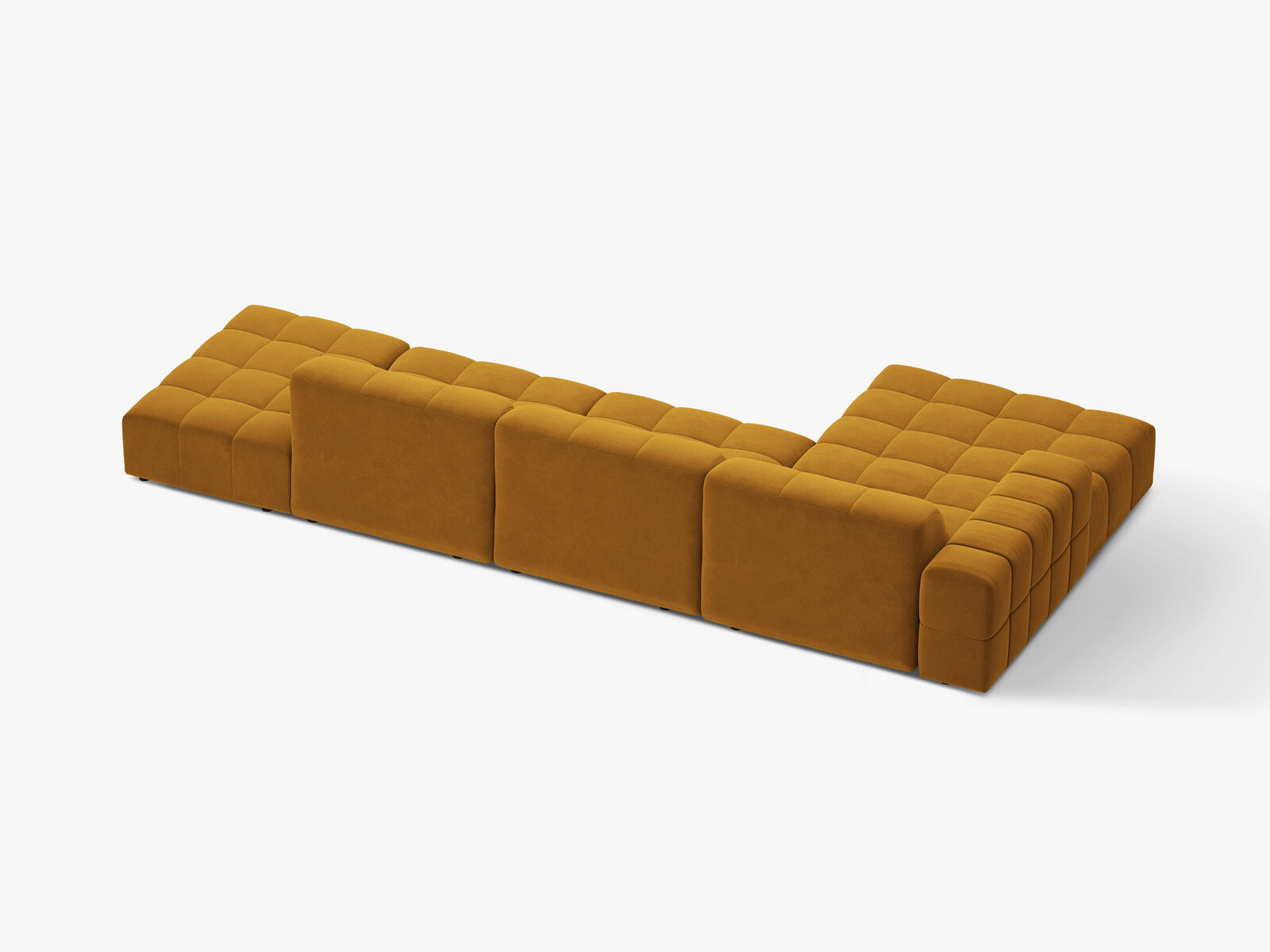 Micadoni Ecksofa Jennifer 5-Sitzer Links Samt Bluvel Gelb