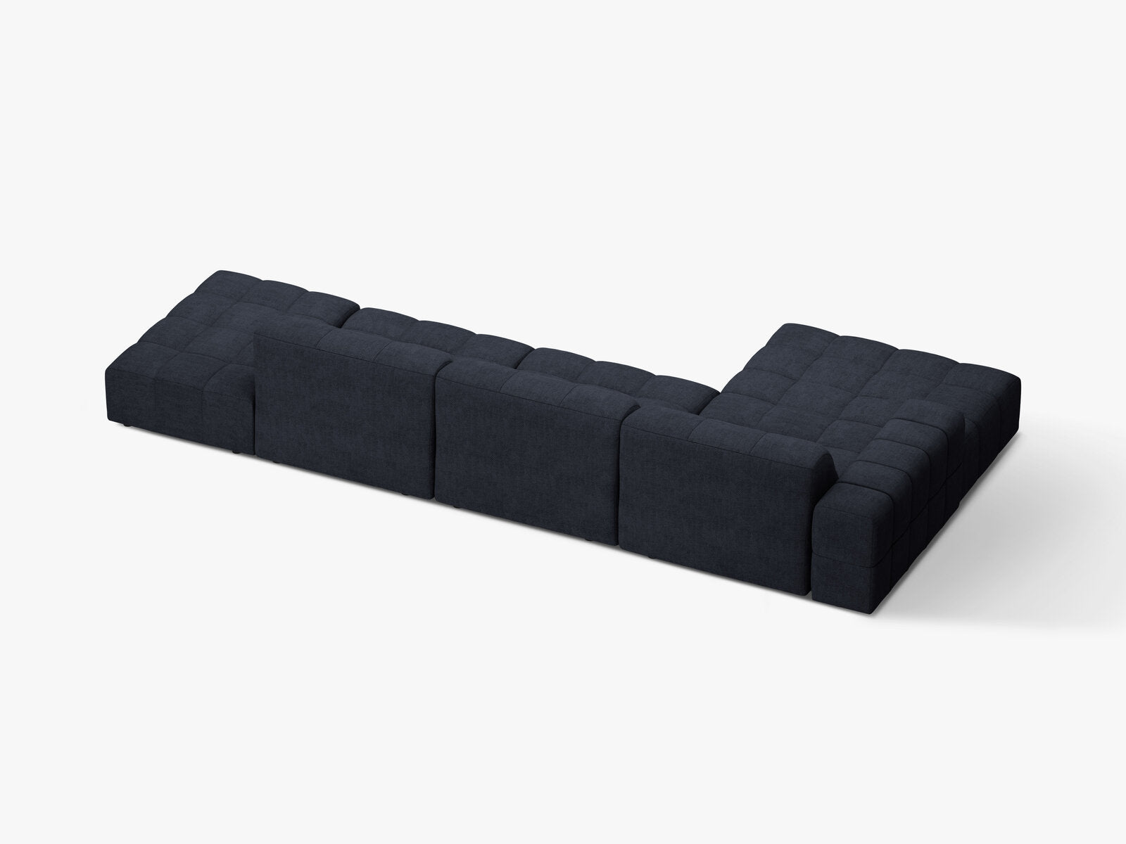 Micadoni Ecksofa Jennifer 5-Sitzer Chenille Eden Marineblau Links