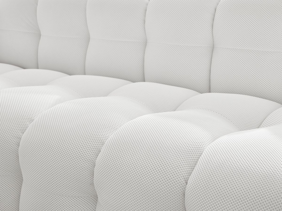 Bobochic Cloud Sofa 4-Sitzer mit Pouf Mesh-Stoff Weiß