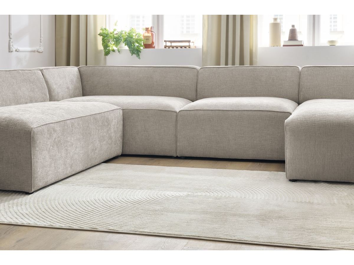 Bobochic Megeve Wohnlandschaft Strukturstoff Beige Ecke rechts