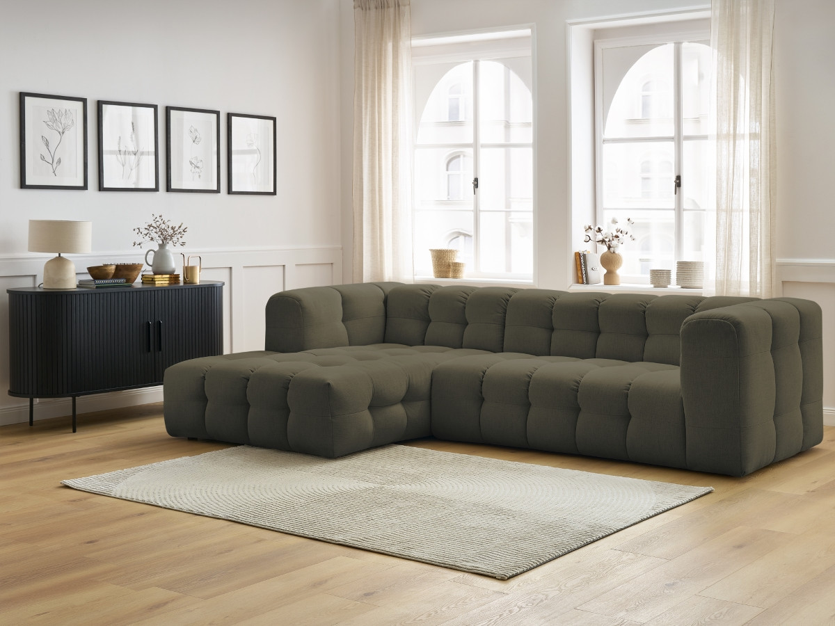 Bobochic Cloud Ecksofa 288 × 184 cm Stoff Grün Ecke links