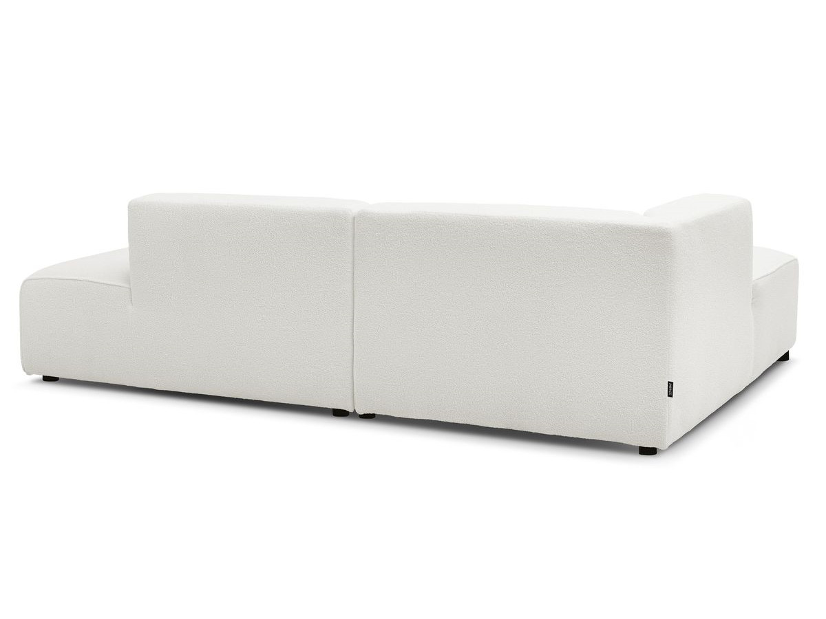 Bobochic Megeve Ecksofa Bouclé-Stoff Weiß Ecke links