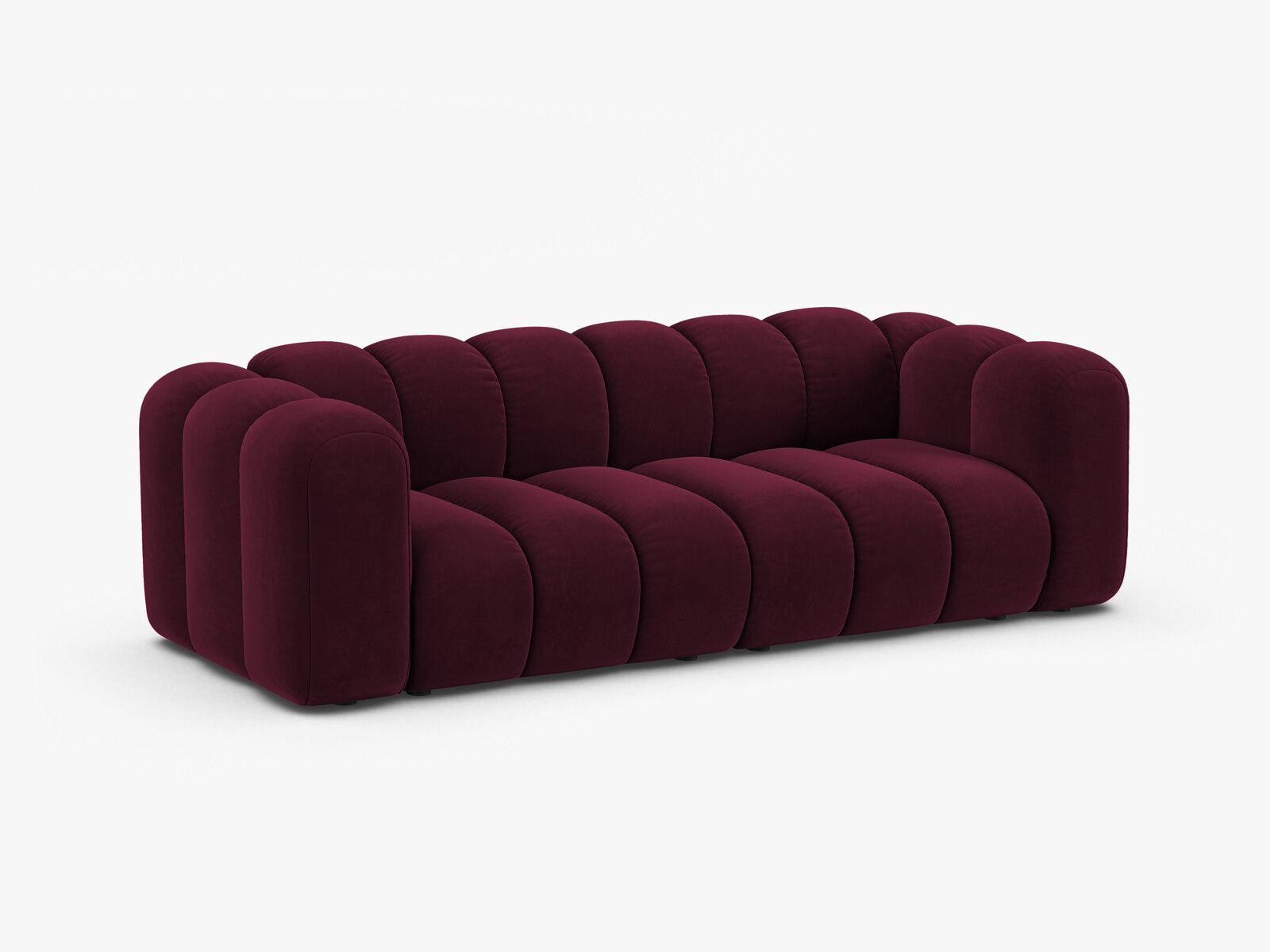 Micadoni Sofa Lupine 3-Sitzer Samt Venus Burgunder