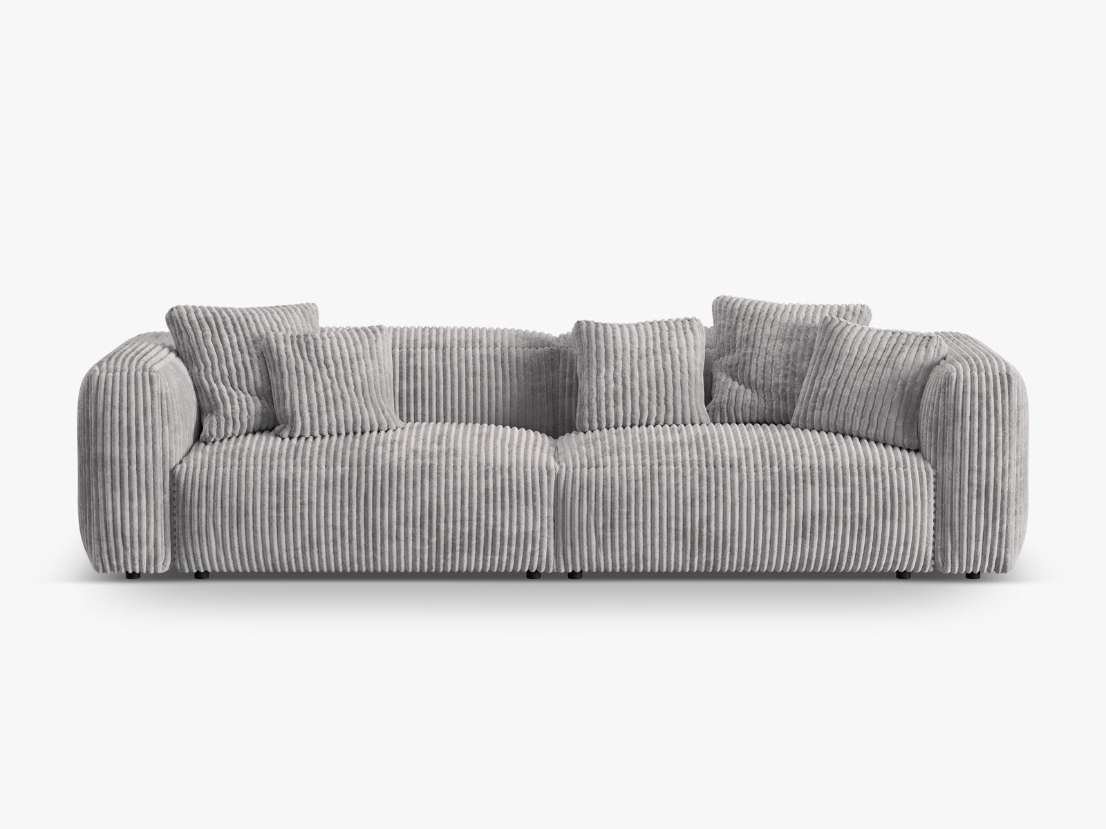 Micadoni Sofa Martina 4-Sitzer Kord Tilia Hellgrau