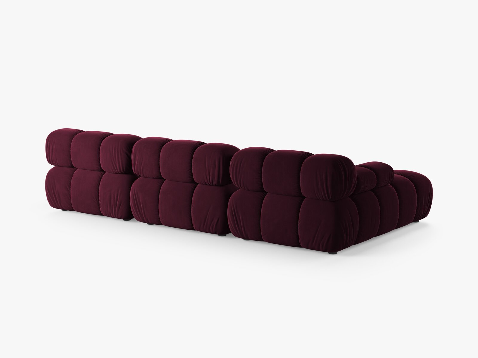 Micadoni Modulares Ecksofa Bellis 4-Sitzer Links Samt Venus Burgunder