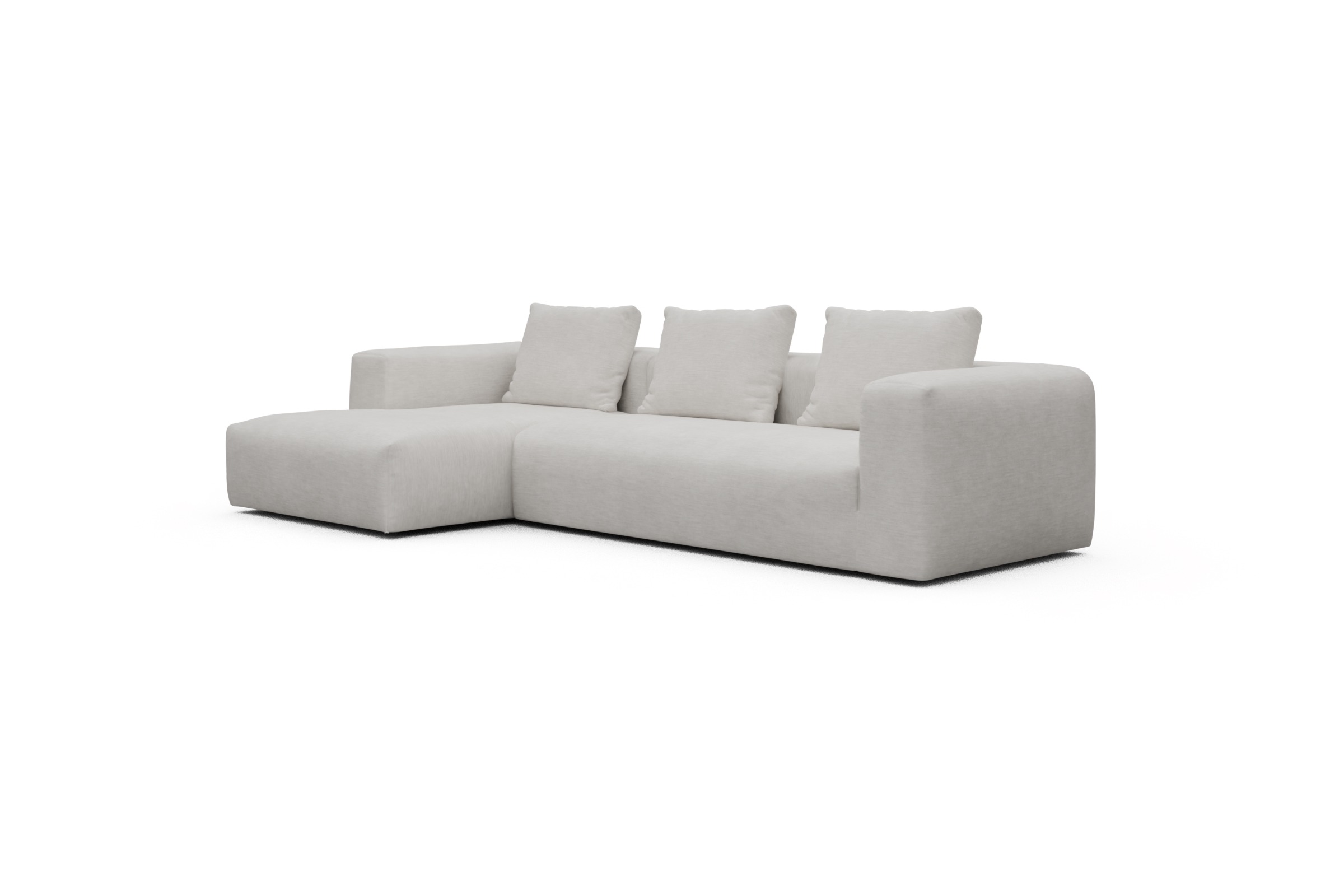 Ecksofa Fred Chaiselongue links mit 2,5-Sitzer Vivus-Dusty-Off-White