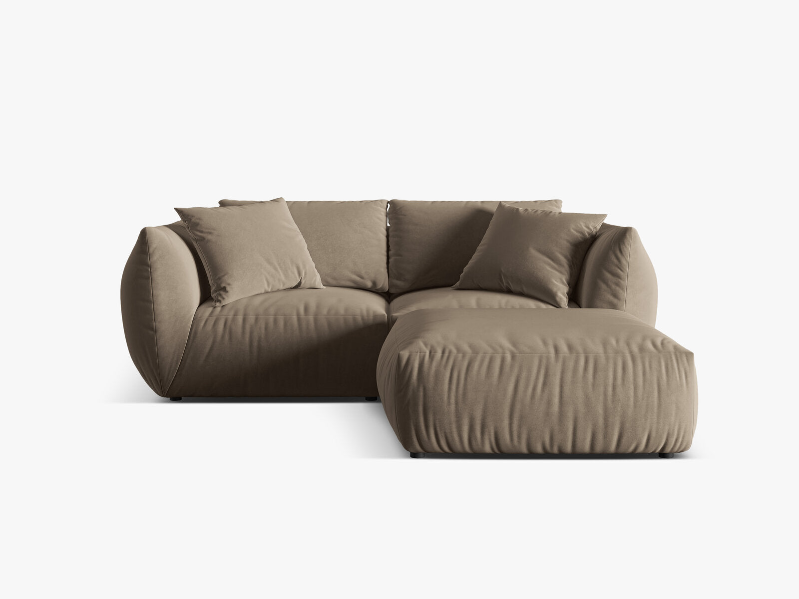 Micadoni Modulares Sofa Chris 4-Sitzer Samt Hellbraun