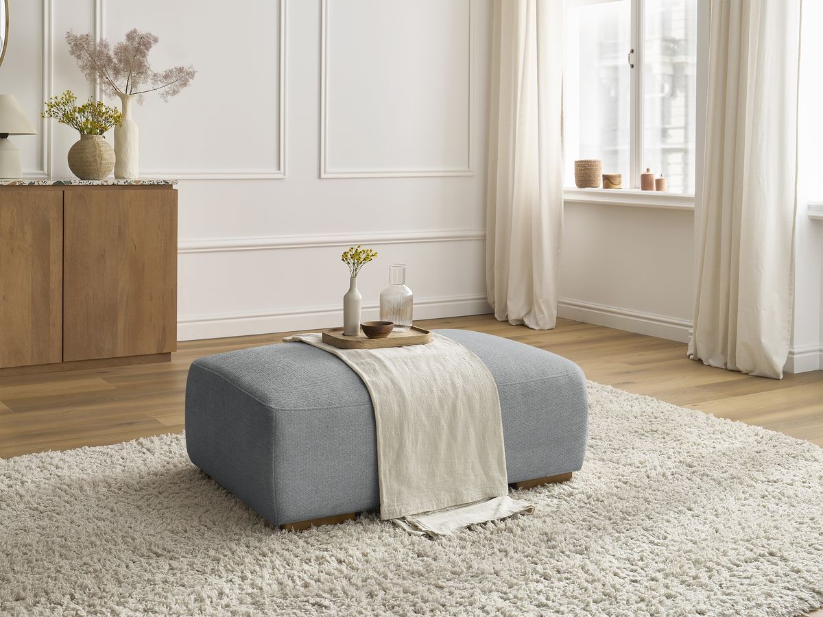 Bobochic Sidonie Pouf Melange-Stoff Dunkelgrau