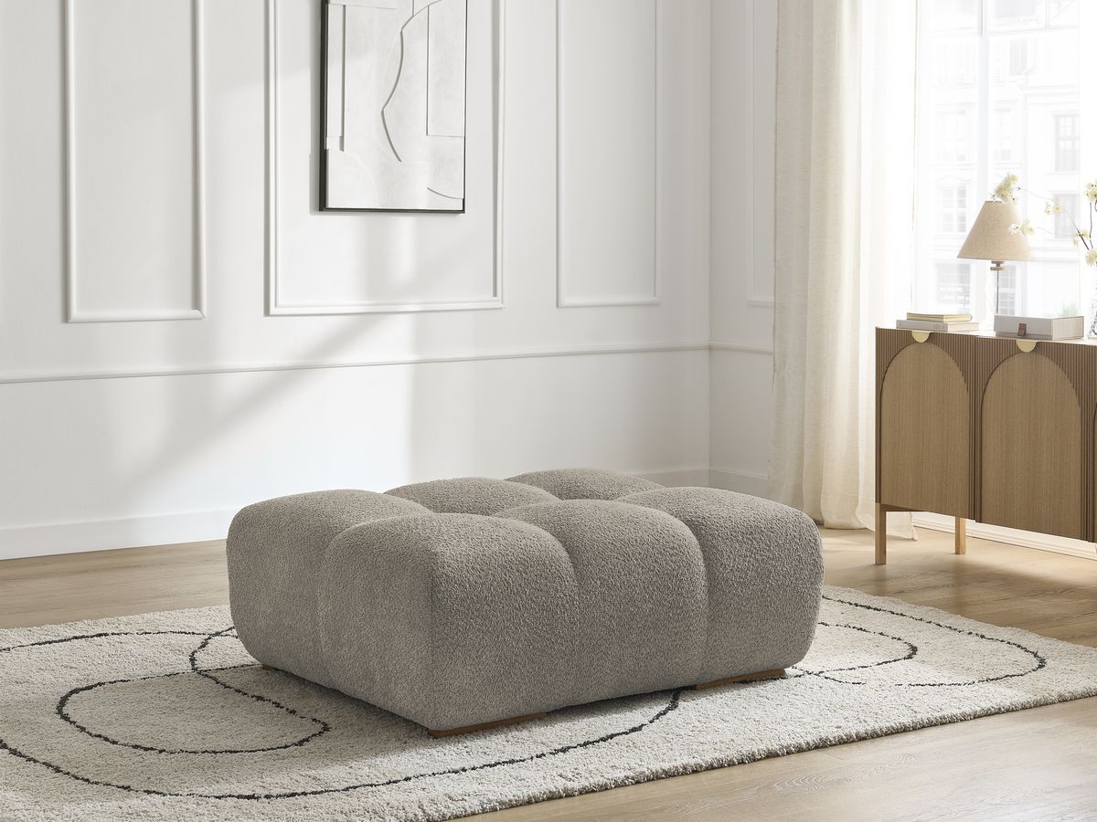 Bobochic Anakin Pouf Bouclé-Stoff Taupe