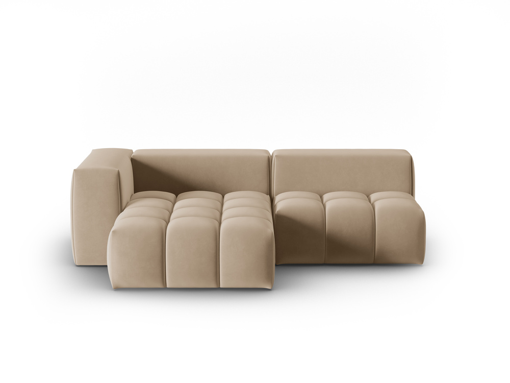 Cosmopolitan Design Ecksofa Verona 3-Sitzer offen Samt Casino Mandelbeige Links